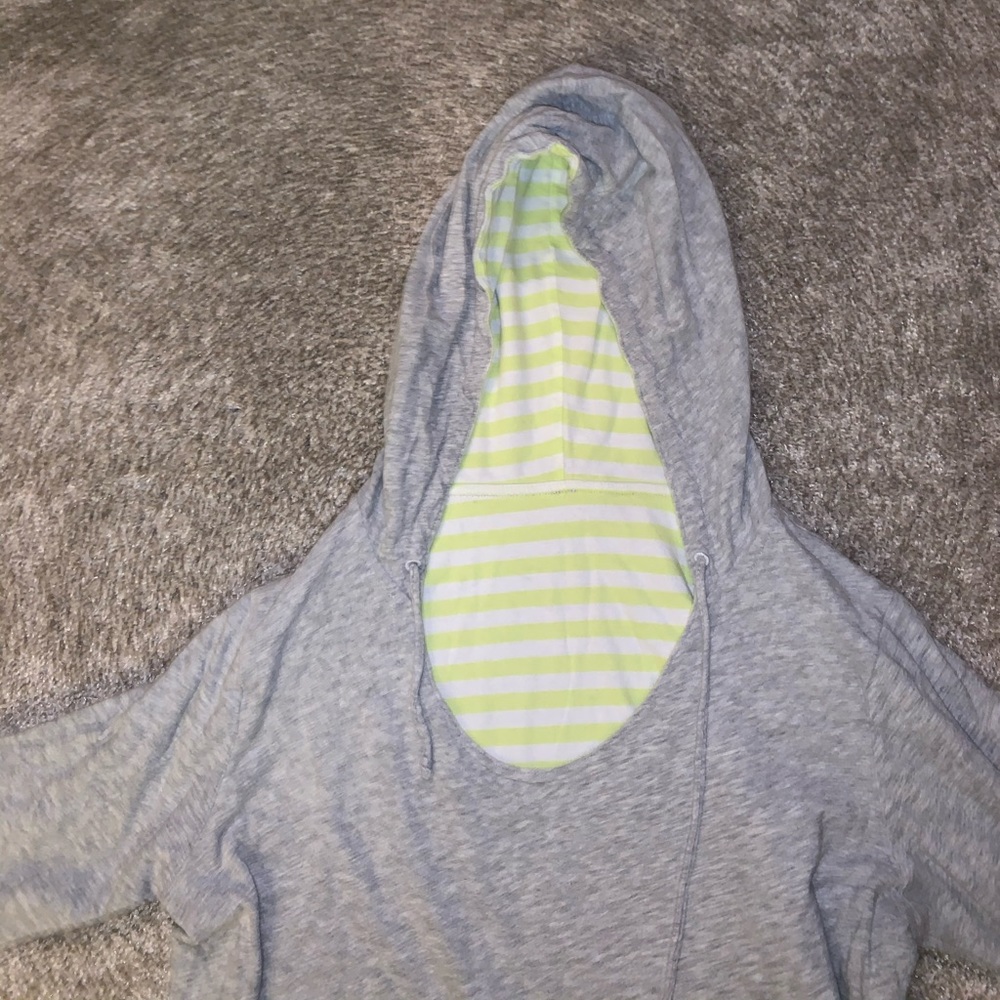 Yellow Striped & Gray Hoodie size S - Picture 5 of 8